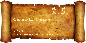 Kapuszta Sándor névjegykártya