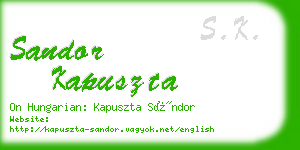 sandor kapuszta business card